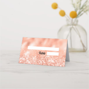 Rose Gold Glitter Sweet 16 Place Card