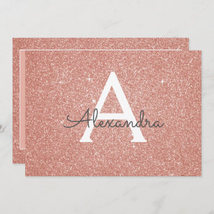 Rose Gold Glitter Sweet 16 Save the Date Invitation