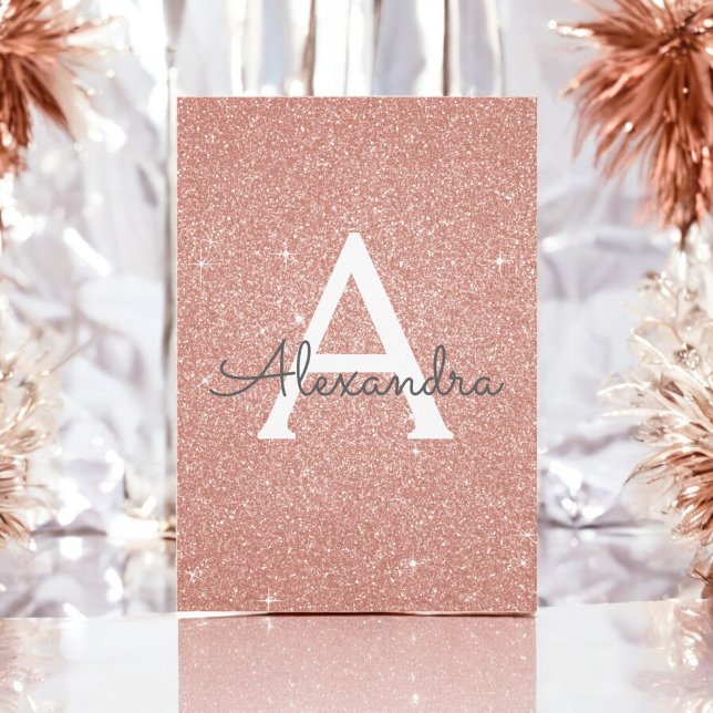 Rose Gold Glitter Sweet 16 Save the Date Invitation (Creator Uploaded)
