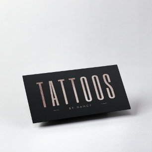 Rose Gold Glitter Tattoos Business Card