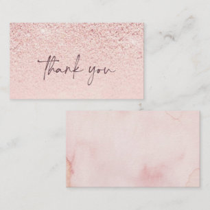 Rose Gold Glitter Thank you cards