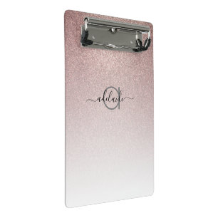 Rose Gold Glitter Trendy Hair Salon Makeup Artist Mini Clipboard