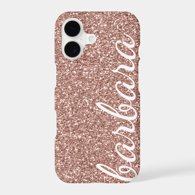 Rose Gold Glitter Trendy Script Personalised (Back)
