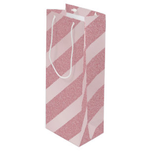 Rose Gold Glitter Trendy Template Elegant Modern Wine Gift Bag