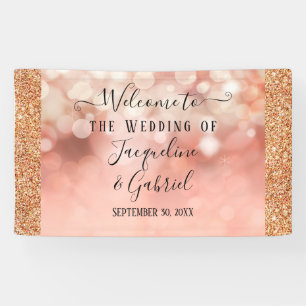 Rose Gold Glitter Twinkle Fairy Lights Blush Pink  Banner
