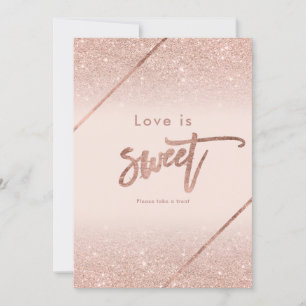 Rose gold glitter typography blush pink sign invitation