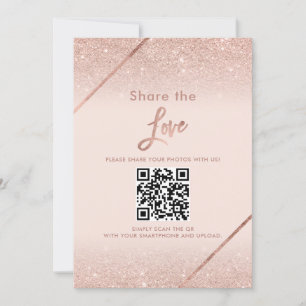 Rose gold glitter typography blush pink sign invitation