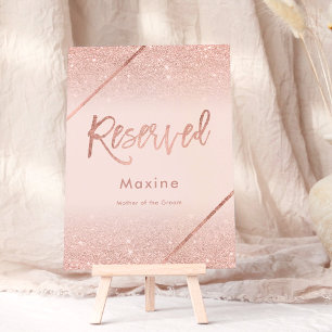 Rose gold glitter typography blush pink sign invitation