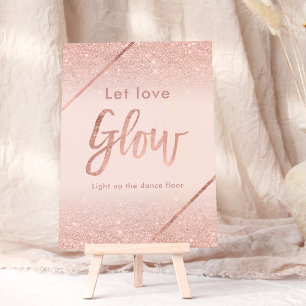 Rose gold glitter typography blush pink sign invitation