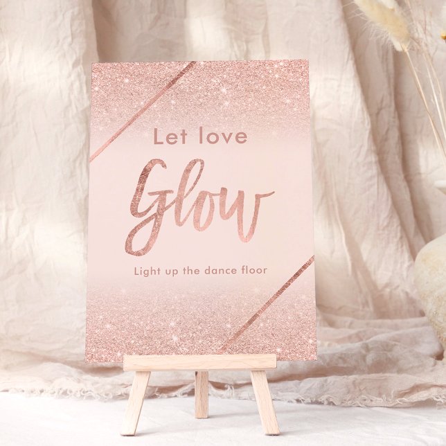 Rose gold glitter typography blush pink sign invitation (Rose gold glitter typography blush pink sign invitation)