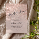 Rose gold glitter typography blush pink Sweet 16 Invitation<br><div class="desc">A modern typography,  pretty chic and elegant faux rose gold glitter shower ombre with pastel blush pink color block Sweet 16 birthday party invitation .</div>