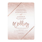 Rose gold glitter typography white wedding