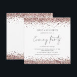 Rose Gold Glitter Wedding Evening Party Square Invitation<br><div class="desc">Glam Rose Gold Glitter Wedding Evening Party Square. A set handwritten style for Evening Party and the rest of the text you can easily personalise. Faux rose gold glitter borders the edges on each side on this contemporary square shape. Please note square cards cost extra to post if you live...</div>