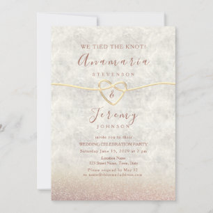 Rose Gold Glitter Wedding Party Invite