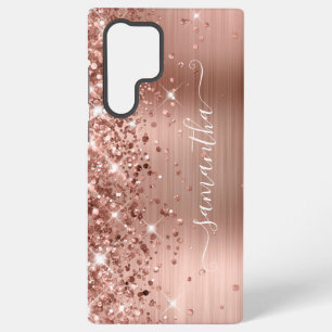 Rose Gold Glittery Foil Girly Signature Samsung Galaxy Case