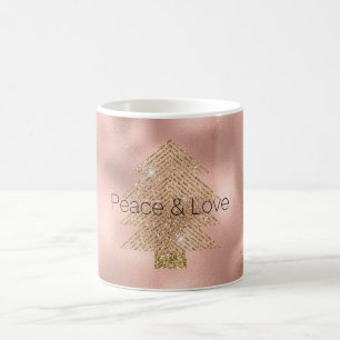 Rose Gold Glitzy Glitter Christmas Tree   Coffee Mug