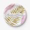 Rose Gold & Gold Foil Tropical Wedding Paper Plate