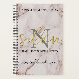 Rose Gold & Gold Salon Appointment Book Planner
