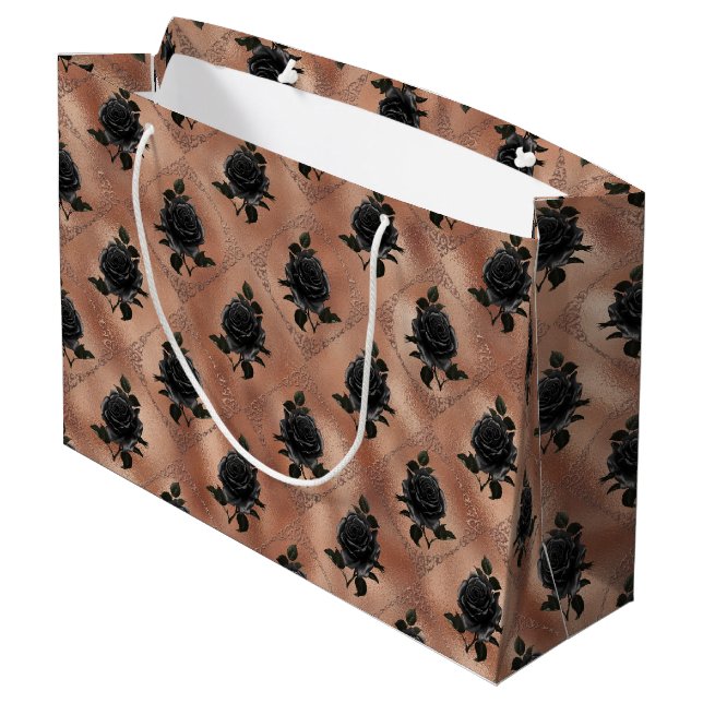 Rose Gold Gothic Halloween  Large Gift Bag (Back Angled)