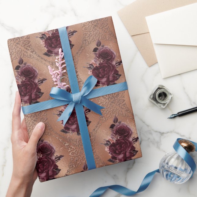 Rose Gold Gothic Halloween  Wrapping Paper (Gifting)