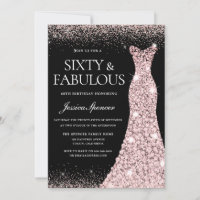 Rose Gold Gown Black Sixty Fabulous 60th Birthday