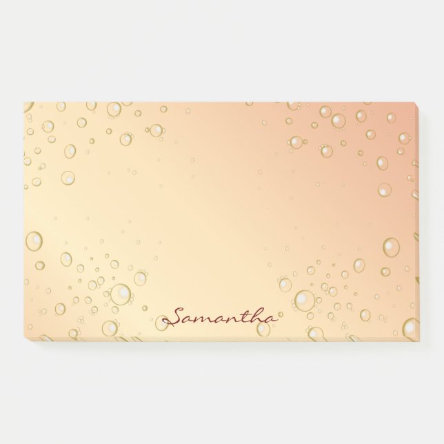 Rose gold gradient bubbles fun girly name post-it notes (Front)