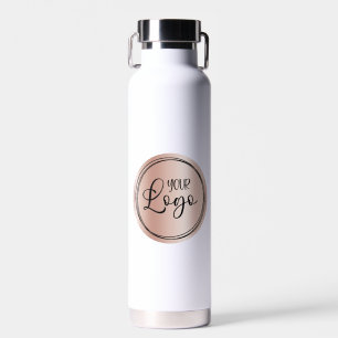 Rose Gold Gradient Circle Logo Water Bottle