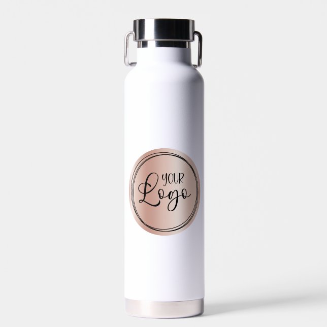 Rose Gold Gradient Circle Logo Water Bottle (Front)