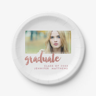 Rose Gold Graduate | Graduation Paper Plate