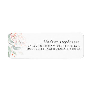 Rose Gold Greenery Elegant Modern Label