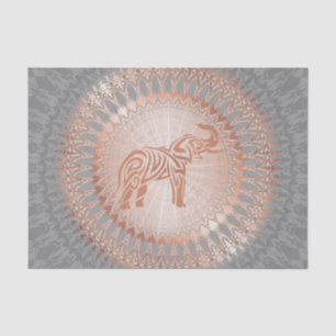 Rose Gold Grey Elephant Mandala Tissue Paper