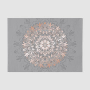Rose Gold Grey Floral Mandala Tissue Paper