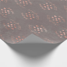 Rose Gold Grey Hearts Wrapping Paper Gift Wrap
