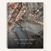 Rose Gold Grey Ink Marble