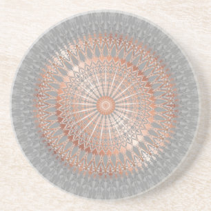 Rose Gold Grey Mandala Coaster