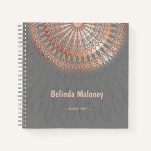 Rose Gold Grey Mandala Notebook