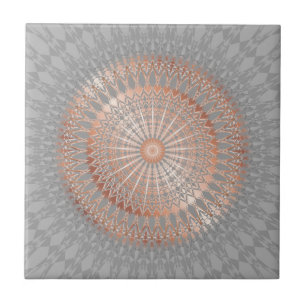 Rose Gold Grey Mandala Tile