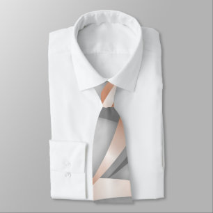 Rose Gold Grey Marble Abstract Art Tie