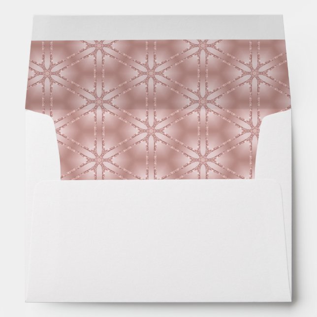 Rose Gold Grey & Pink Wedding Bridal Shower Envelope (Back (Bottom))