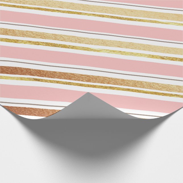 Rose Gold Grey Texture Wrapping Paper (Corner)