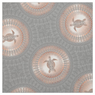Rose Gold Grey Turtle Animal Fabric