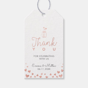 Rose Gold & Grey    Wedding Thank you Favour Gift Tags