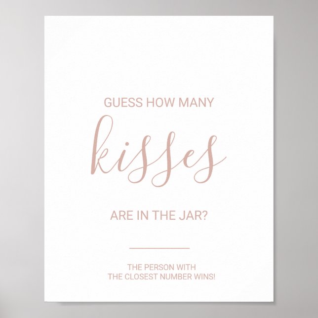 Rose Gold Guess How Many Kisses Game  Poster (Front)