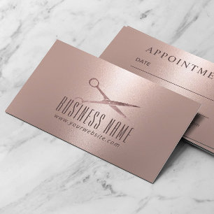 Rose Gold Hair Salon Modern Appointment Card