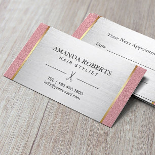 Rose Gold Hair Stylist Modern Silver Appointment