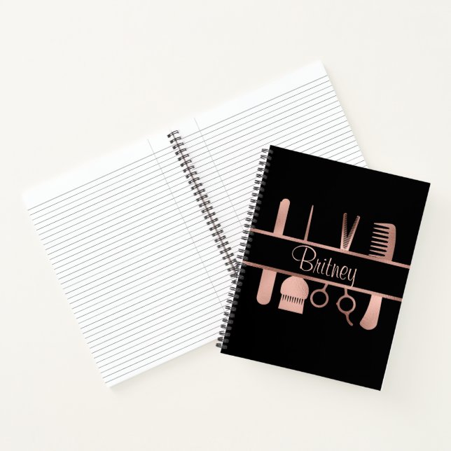 Rose Gold Hair Stylist Personalised Notebook (Inside)
