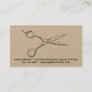 Rose Gold Hair Stylist Scissors Modern Barber Business Card
