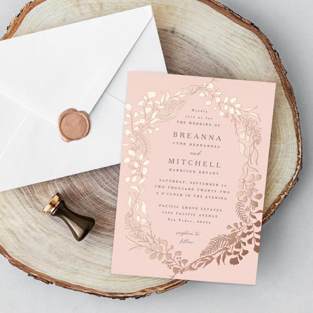 Rose Gold Hand-drawn Fern Eucalyptus Wedding (Creator Uploaded)