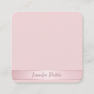 Rose Gold Hand Script Template Modern Elegant Square Business Card