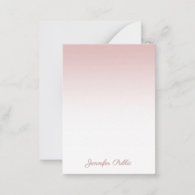 Rose Gold Handwriting Script Name Stylish Template (Front)